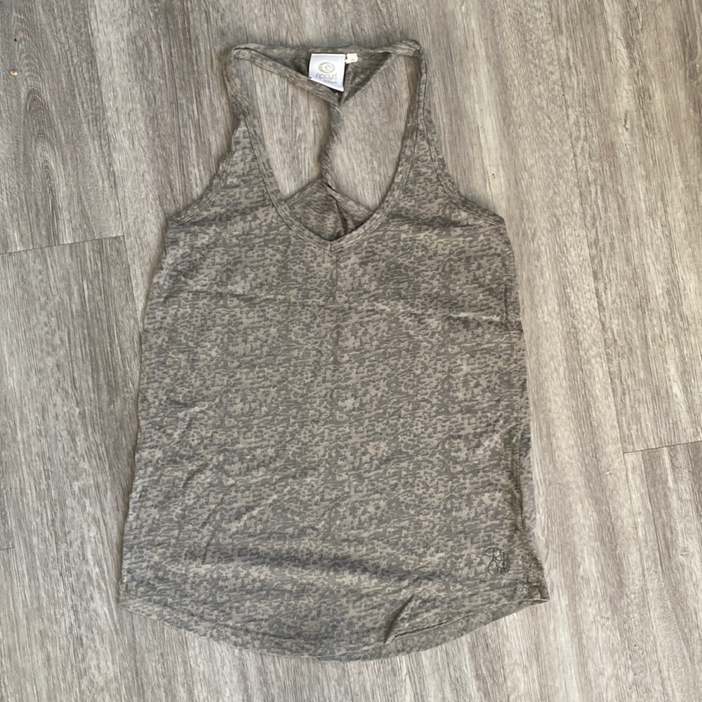 Ripcurl Semi Sheer Gray Tank Top twisted back